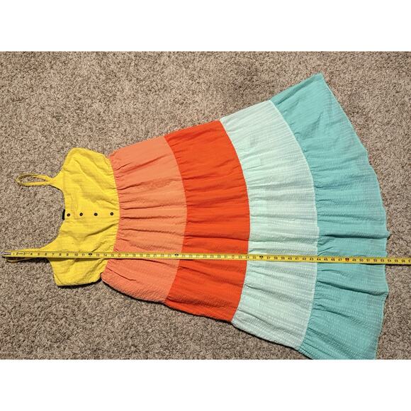 Torrid Maxi Seersucker Tiered Color Block Dress Multi Plus Size 1 /1X/ 14 /16 - Picture 7 of 12